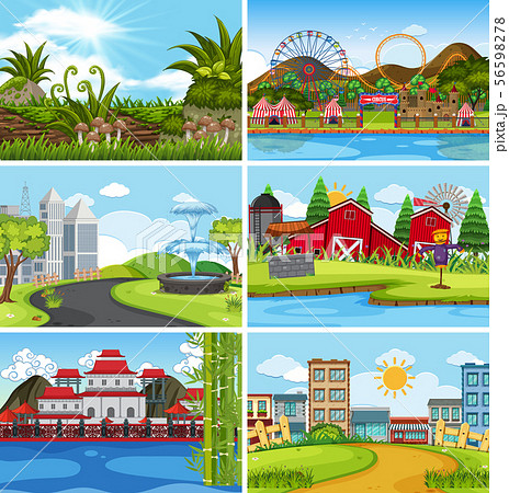 A set of outdoor scene including building 56598278