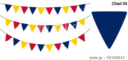 チャドの国旗のガーラーンド　ベクターデータ（bunting garland）