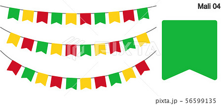 マリ共和国の国旗のガーラーンド　ベクターデータ（bunting garland）