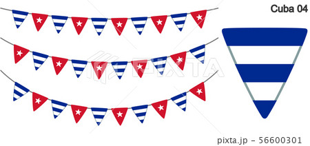 キューバの国旗のガーラーンド　ベクターデータ（bunting garland）