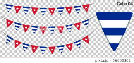 キューバの国旗のガーラーンド ベクターデータ Bunting Garland のイラスト素材