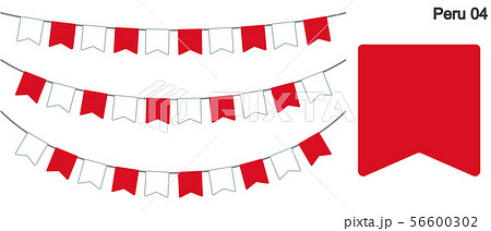 ペルーの国旗のガーラーンド　ベクターデータ（bunting garland）