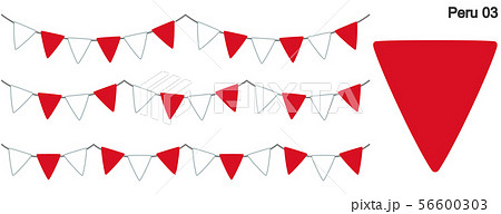 ペルーの国旗のガーラーンド　ベクターデータ（bunting garland）