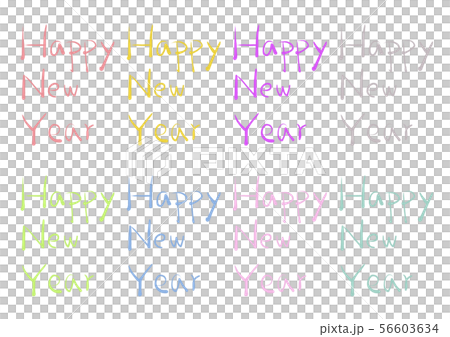 HAPPY-NEW-YEAR with delicate and cute colors HAPPY-NEW-YEAR with delicate and cute colors 56603634