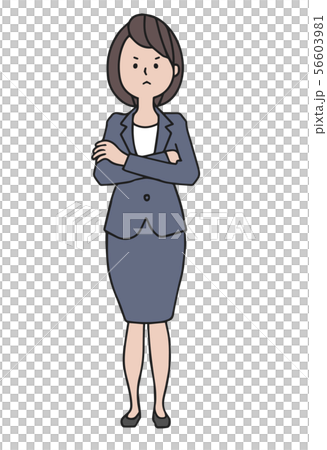 Gray suit angry woman crossed arms 56603981