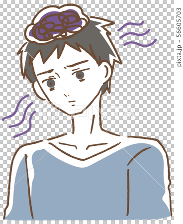 An illustration of a man who is thinking 56605703