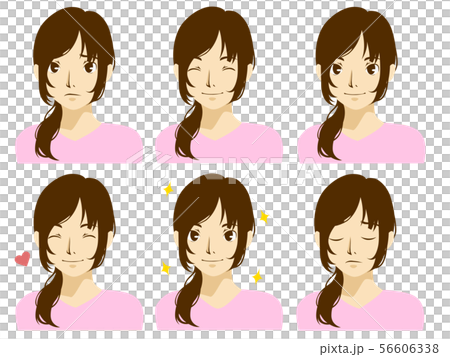 Female expression pattern Pink Ver - Stock Illustration [56606338] - PIXTA