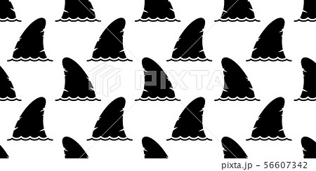 Shark Fin Seamless Pattern Vector Dolphin Fishのイラスト素材