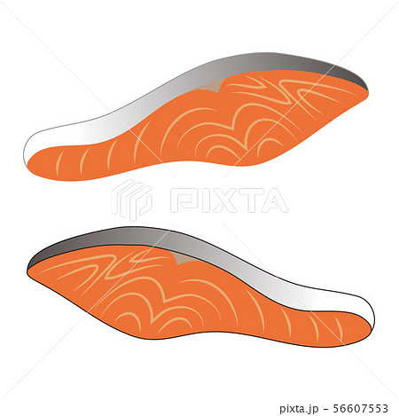 鮭の切り身 ベクター イラストのイラスト素材 56607553 Pixta
