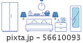 Bedroom. Vector illustration.  56610093