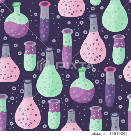 Seamless vector school pattern with test tube. 56610095