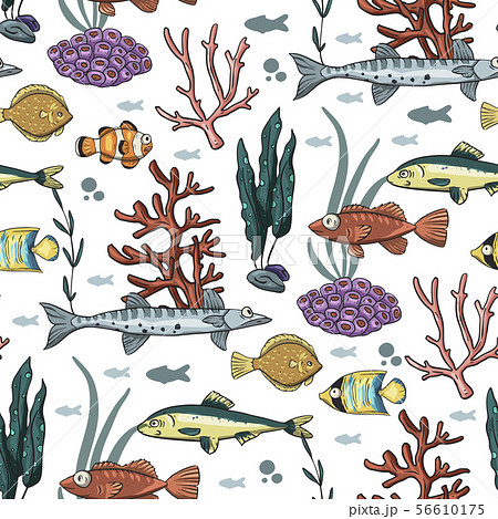 Sea seamless vector pattern. 56610175