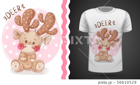Cute deer - idea for print t-shirt. Cute deer - idea for print t-shirt. 56610529