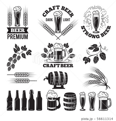 Beer pub labels set. Logo design elements. Brewery 56611314