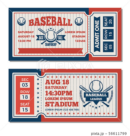 Tickets design template at baseball tournament 56611799