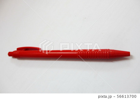 Red handle ballpoint pen made of plastic 56613700