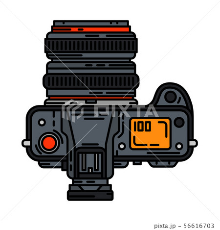 Color vector icon with digital slr professional camera. Photography art. Megapixel photocamera 56616703