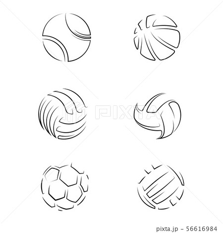 Outline sport balls set background Outline sport balls set background 56616984