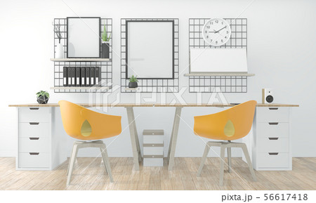 Idea of wooden comfortable office and decoration 56617418