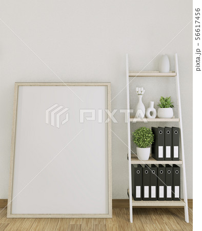 Mock up poster frame office with decoration on 56617456