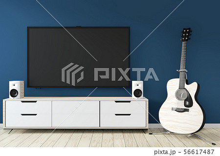 Mock up Tv cabinet in zen modern empty room 56617487