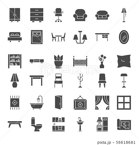 Furniture Solid Web Icons 56618681