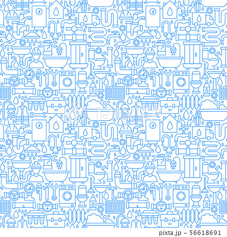 Plumber Line Seamless Pattern 56618691