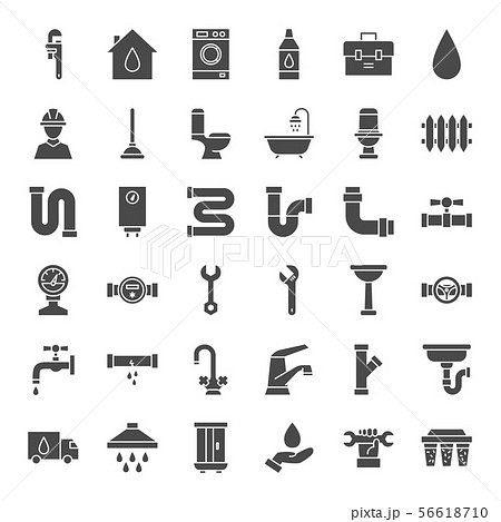 Plumbing Solid Web Icons 56618710
