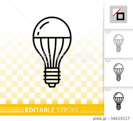 LED Light Bulb simple black line vector icon LED Light Bulb simple black line vector icon 56619117