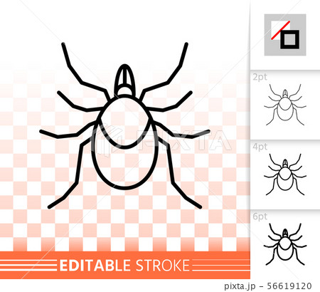 Mite acarus bug simple black line vector icon Mite acarus bug simple black line vector icon 56619120