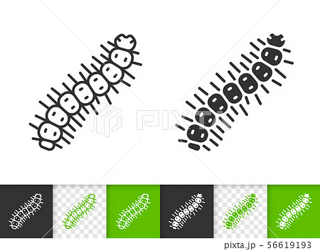 Caterpillar simple black line worm bug vector icon 56619193