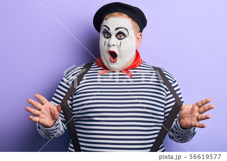 crazy talented mime performing pantomime crazy talented mime performing pantomime 56619577