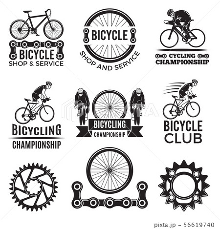 Labels Set For Biking Club Illustrations Of のイラスト素材