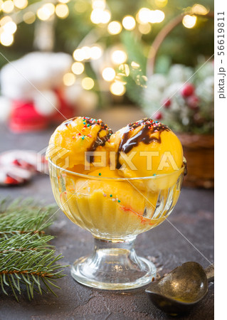 Delicious citrus ice cream 56619811