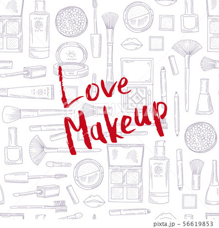 Vector monochrome background with Love Makeup lettering Vector monochrome background with Love Makeup lettering 56619853