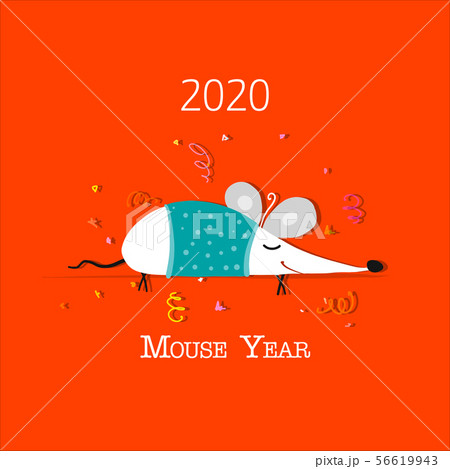 Funny mouse, symbol of 2020 year. Banner for your design 56619943