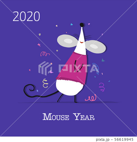 Funny mouse, symbol of 2020 year. Banner for your design 56619945