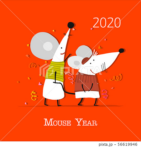 Funny mouse, symbol of 2020 year. Banner for your design 56619946