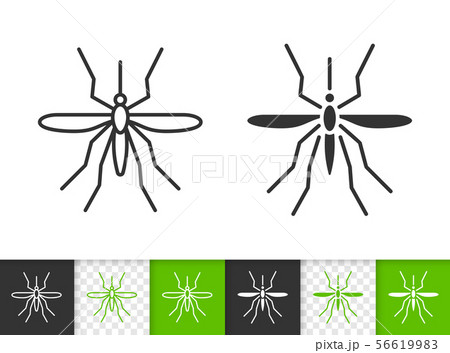 Mosquito simple bug black line insect vector icon 56619983