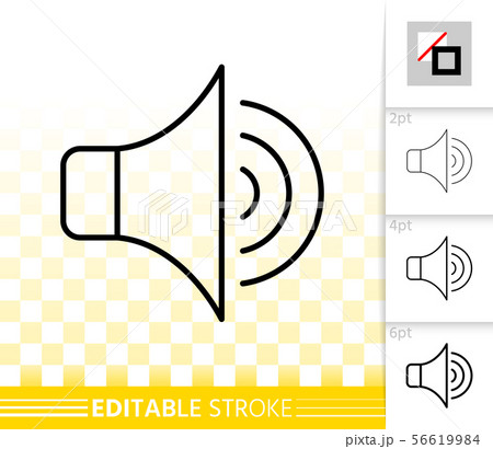 Megaphone simple black line speaker vector icon 56619984