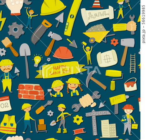Builder's day. Seamless pattern for your design 56619985