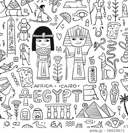 Travel to Egypt. Seamless pattern for your design 56620671