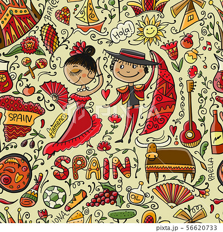 Travel to Spain. Seamless pattern for your design Travel to Spain. Seamless pattern for your design 56620733