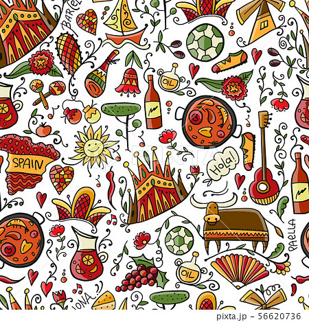Travel to Spain. Seamless pattern for your design 56620736