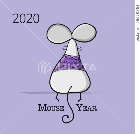 Funny mouse, symbol of 2020 year. Banner for your design Funny mouse, symbol of 2020 year. Banner for your design 56620763