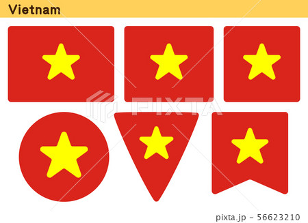 베트남의 국기」6 개 모양의 아이콘 디자인 - 스톡일러스트 [56623210] - Pixta