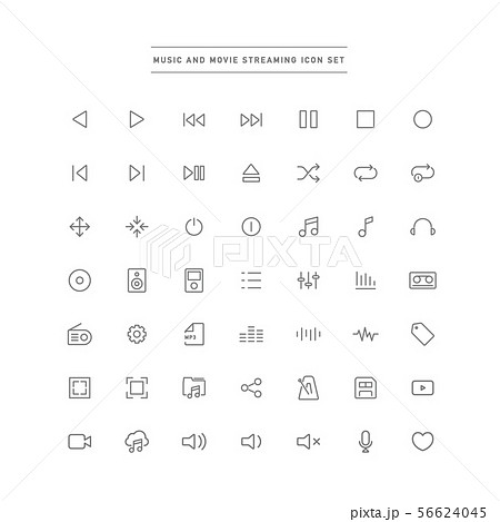 music and movie streaming icon set 56624045