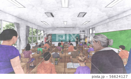 小学校 教室 授業参観 イラスト21 小学校 教室 授業参観 イラスト21 56624127