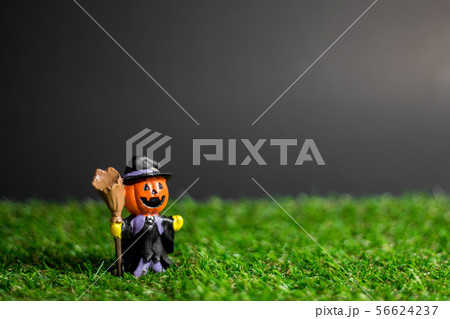 Halloween toys on the grass. Halloween toys on the grass. 56624237