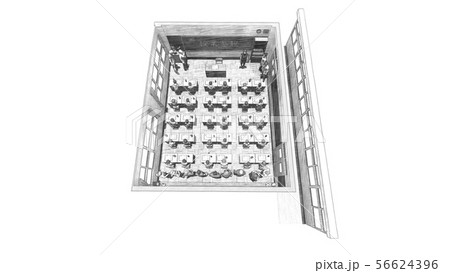 小学校　教室　授業参観 イラスト75 56624396